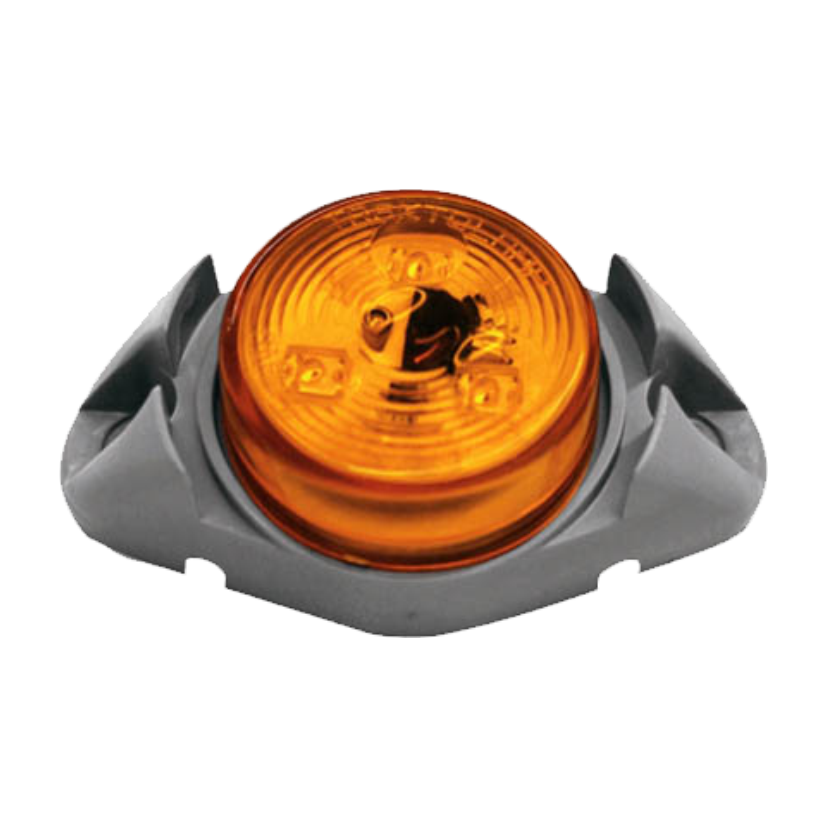 Plafón redondo 2" 3 LED ámbar base de clip 12/24V Traktolamp 8080GA