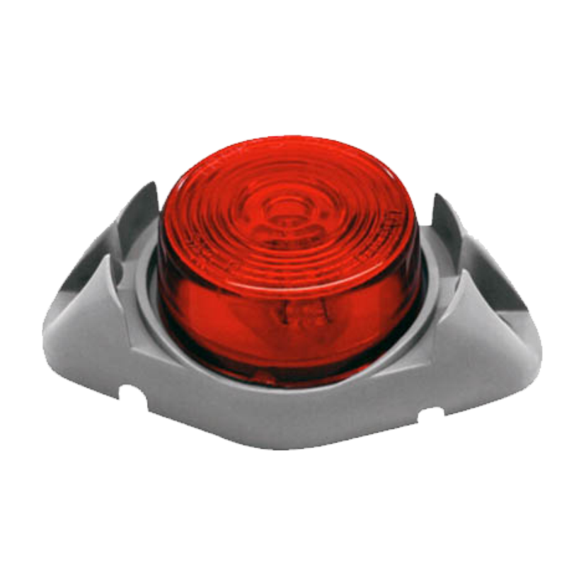 Plafón redondo 2" 3 LED rojo base de clip 12/24V Traktolamp 8080GR
