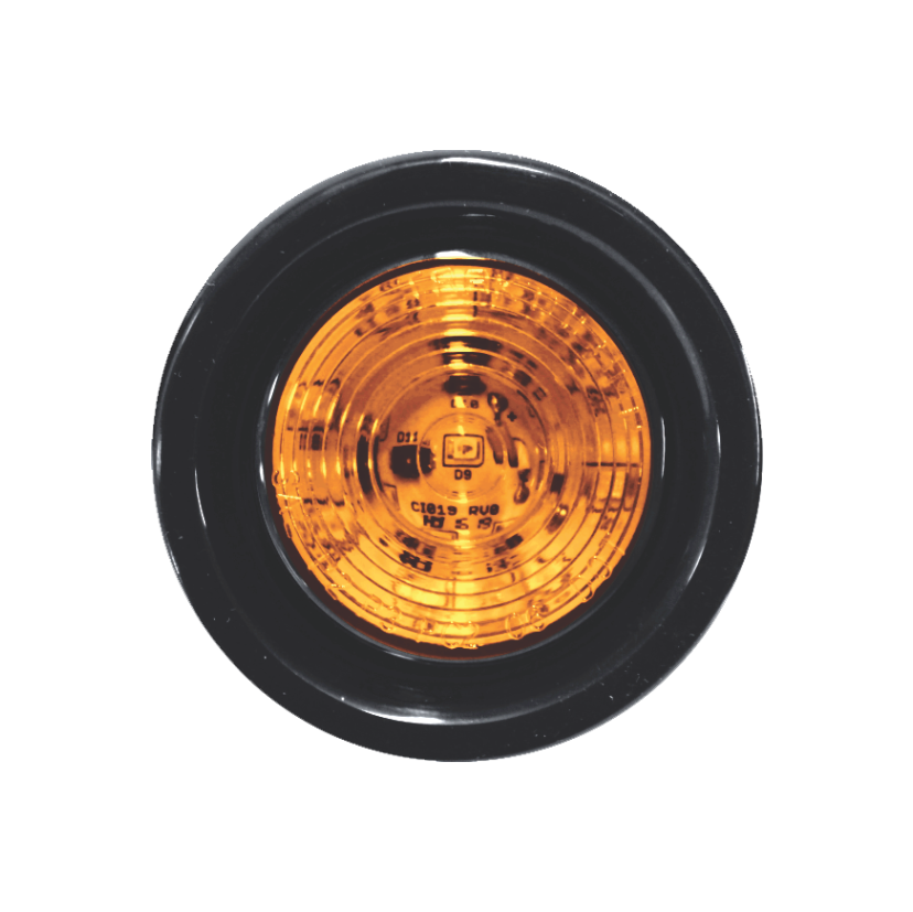 Plafón redondo 2 1/2" 9 LED ámbar lente al ras con grommet 12/24V Traktolamp 8090-1A