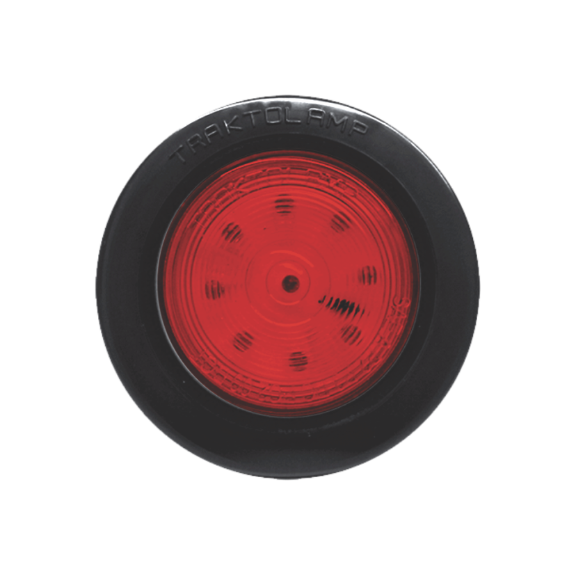 Plafón redondo 2 1/2" 9 LED rojo con grommet y conector 12/24V Traktolamp 8090R
