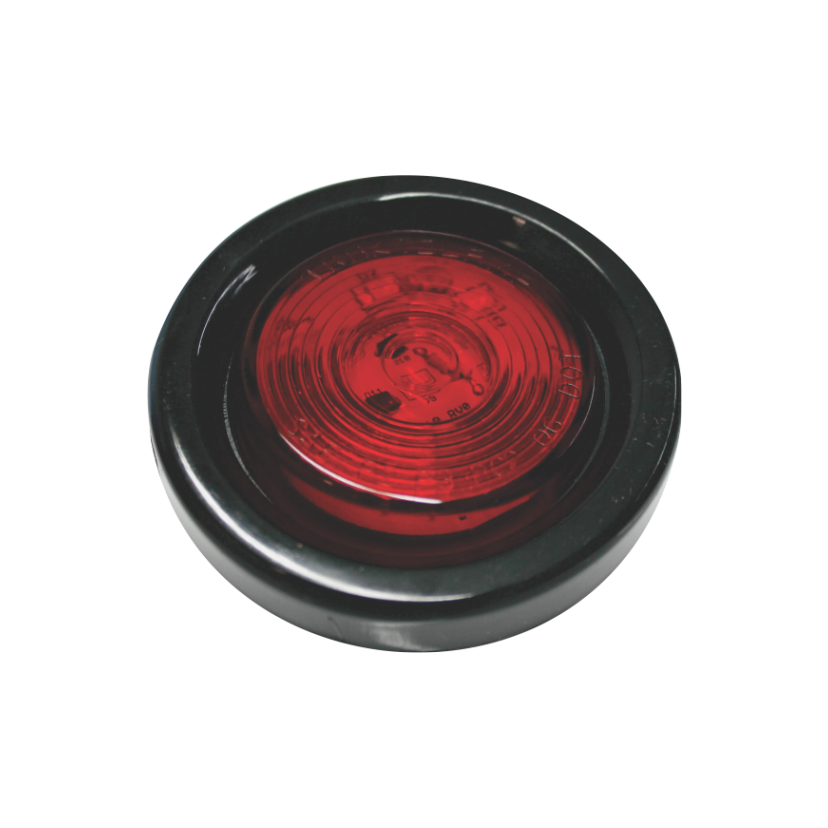 Plafón redondo 2" 9 LED rojo lente al ras con grommet 12/24V Traktolamp 8091-1R