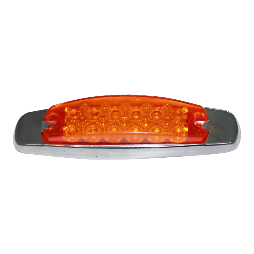 Plafón rectangular 12 LED ámbar bisel metálico cromado 12/24V Traktolamp 8097CA