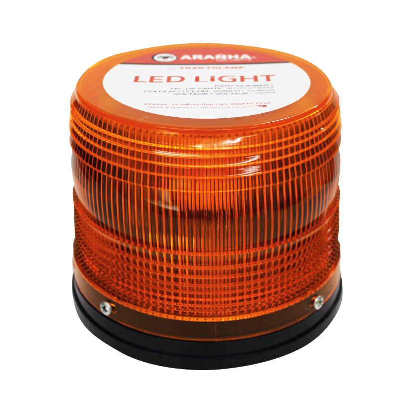 Torreta 4 LED ámbar destello 5.5" 12/24V Traktolamp 8101A