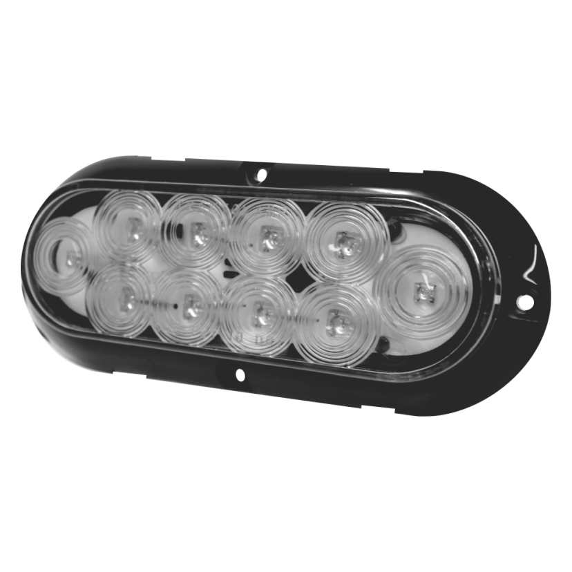 Plafón ovalado 10 LED cristal base de sobreponer negra 12/24V Traktolamp 8107NC