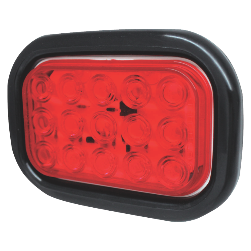 Plafón rectangular 15 LED rojo 12/24V Traktolamp 8365R