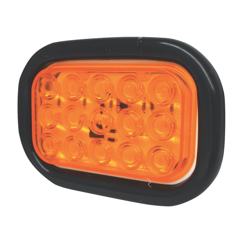 Plafón rectangular 15 LED ámbar ráfaga 12/24V Traktolamp 8365RFA
