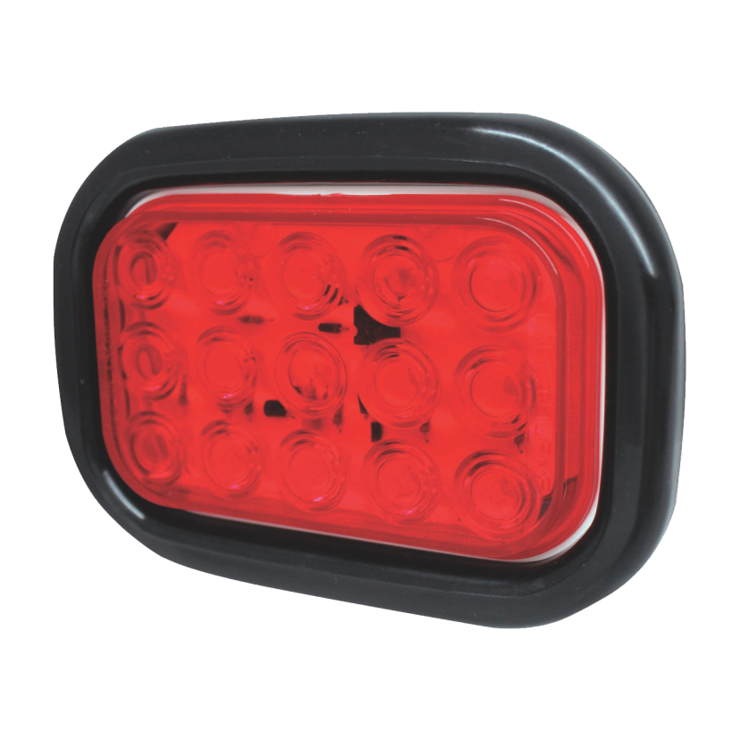Plafón rectangular 15 LED rojo ráfaga 12/24V Traktolamp 8365RFR