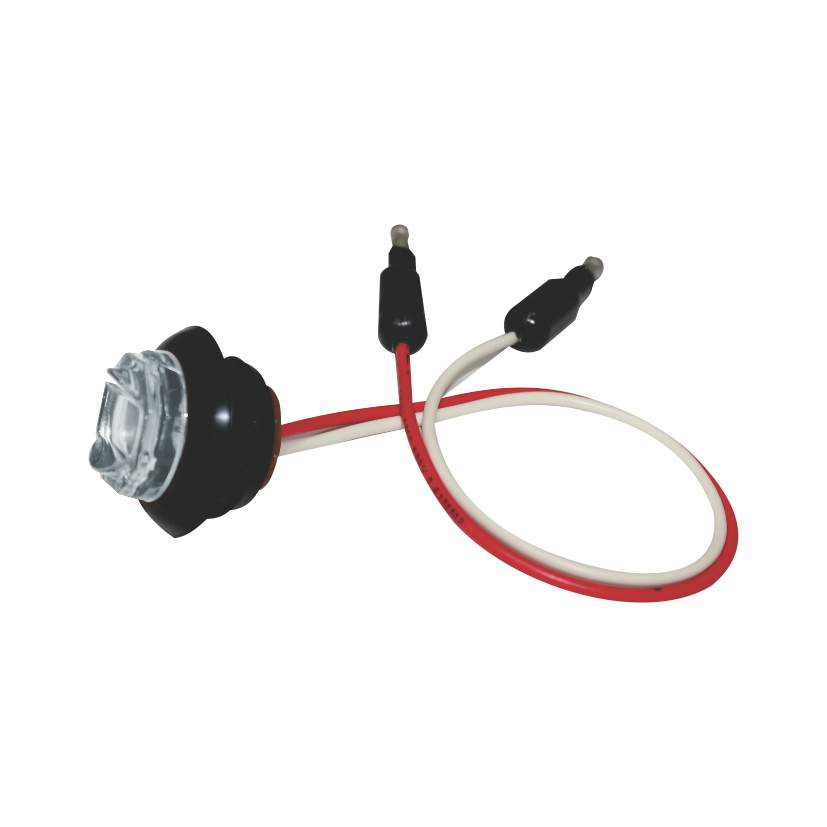 Plafón redondo 3/4" 1 LED rojo con grommet lente cristal 12/24V Traktolamp 9063R